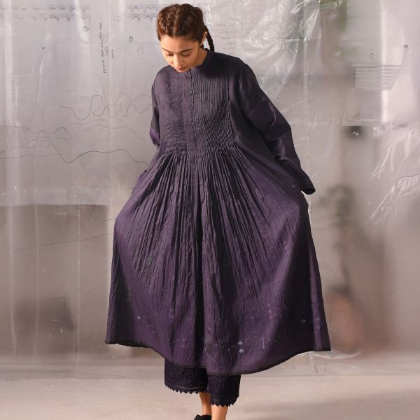 【Maku Textile】BIANCA洋裝 手織,手紡紗,洋裝,蠶絲,植物染,草木染