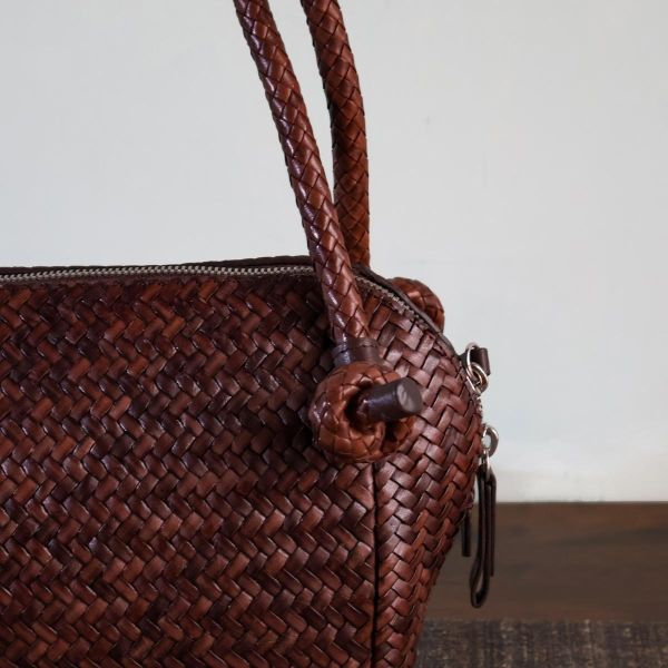 【Allan K】Wuxi Large 皮革編織包（深棕色） 皮包,皮革,皮革編織,牛皮,肩背包,手工皮革編織,手工,包包