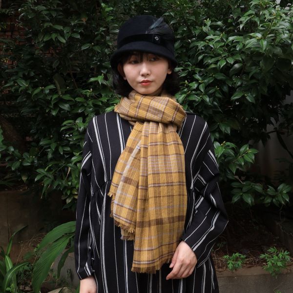 【Maku Textile】URI圍巾 手織,手紡紗,圍巾,Cashmere,植物染,草木染