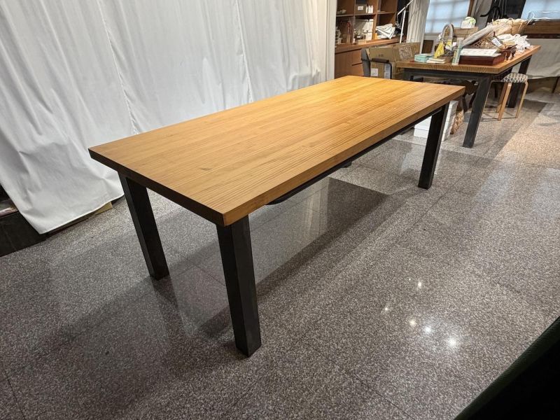 【二手讓藏】杉木鐵腳大工作桌 