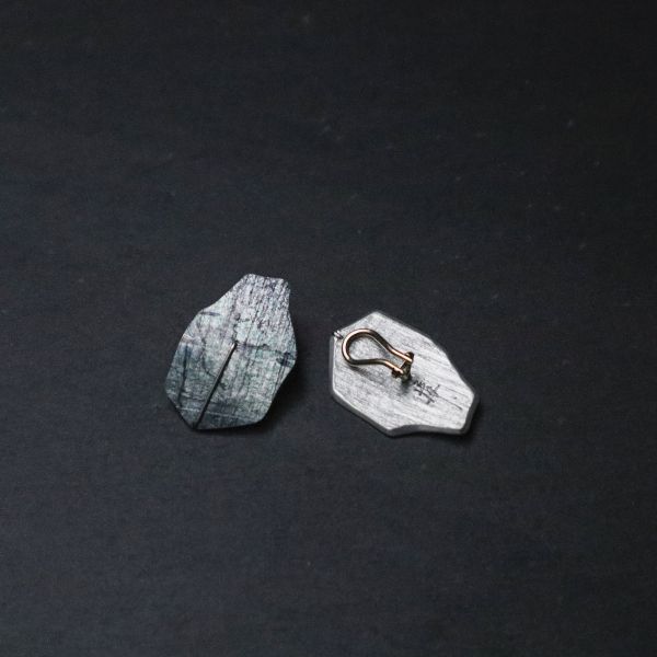 【江枚芳 Meifang Chiang Metal Arts】雲石耳夾式耳環 耳環,耳夾,鋁,陽極處裡