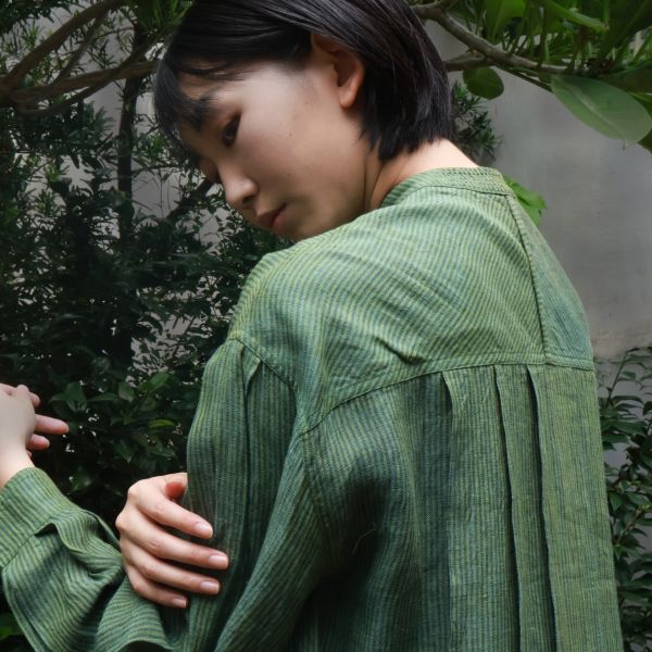 【Maku Textile】MOSS洋裝外套 手織,手紡紗,洋裝,亞麻,植物染,草木染