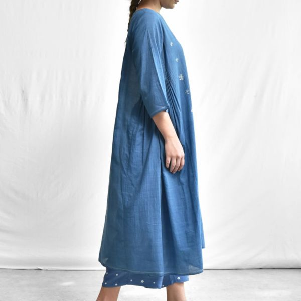 【Maku Textile】KAIPO絲棉七分袖洋裝 手織,手紡紗,洋裝,蠶絲,植物染,草木染