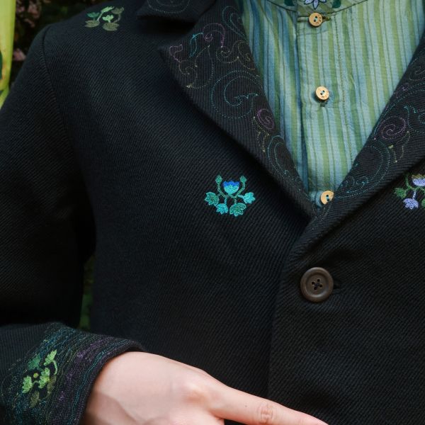 【Maku Textile】ARTHUR夾克外套 手織,手紡紗,洋裝,羊毛,蠶絲,美麗諾羊毛,植物染,草木染