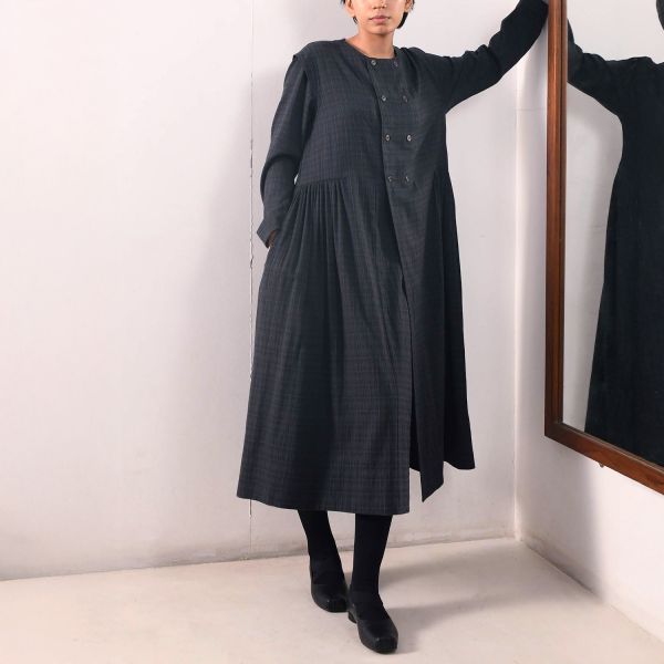 【Maku Textile】DIANA 大衣 手織,手紡紗,大衣,羊毛,植物染,草木染