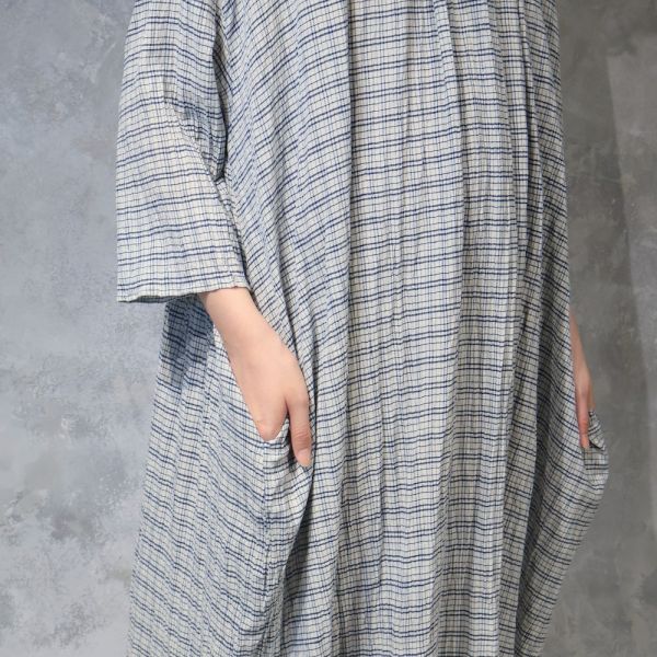 【Maku Textile】AMCO_651 手織,手紡紗,洋裝,蠶絲,植物染,草木染
