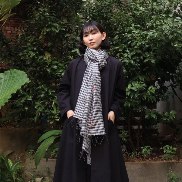 【Maku Textile】MAE圍巾 手織,手紡紗,圍巾,絲,植物染,草木染