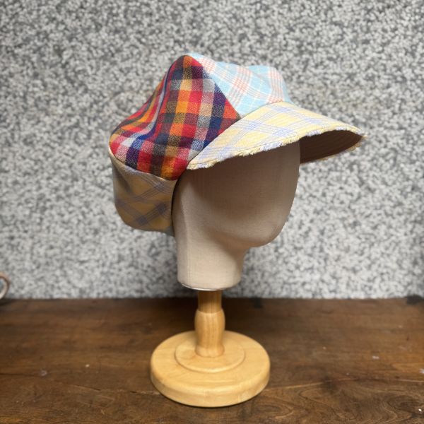 【Studio Phronesis】報童帽＿黃格紋拼接流蘇 