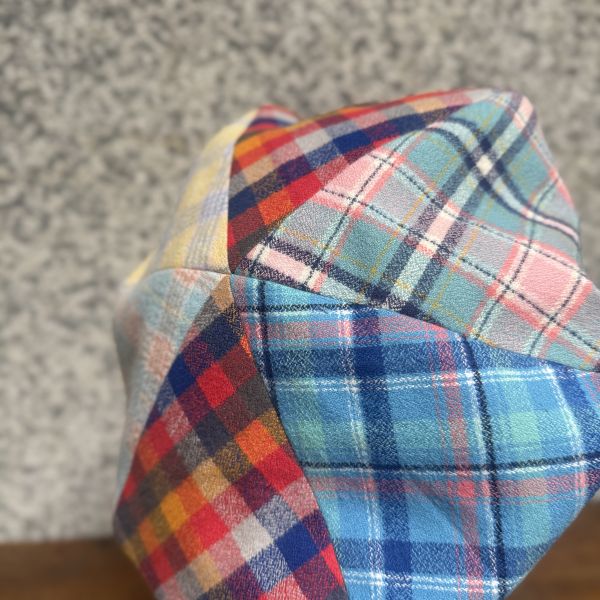 【Studio Phronesis】報童帽＿紅格紋拼接流蘇 