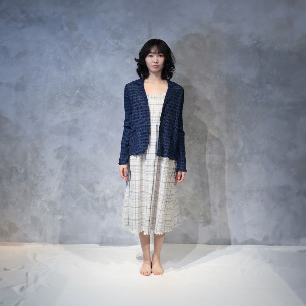 【Maku Textile】AAB_656 手織,手紡紗,洋裝,蠶絲,植物染,草木染