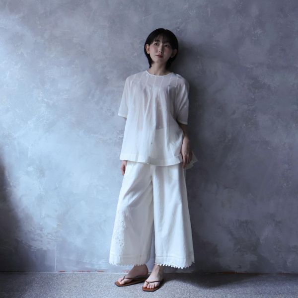 【Maku Textile】EURUS純綿織花上衣 手織,手紡紗,上衣,棉,植物染,草木染
