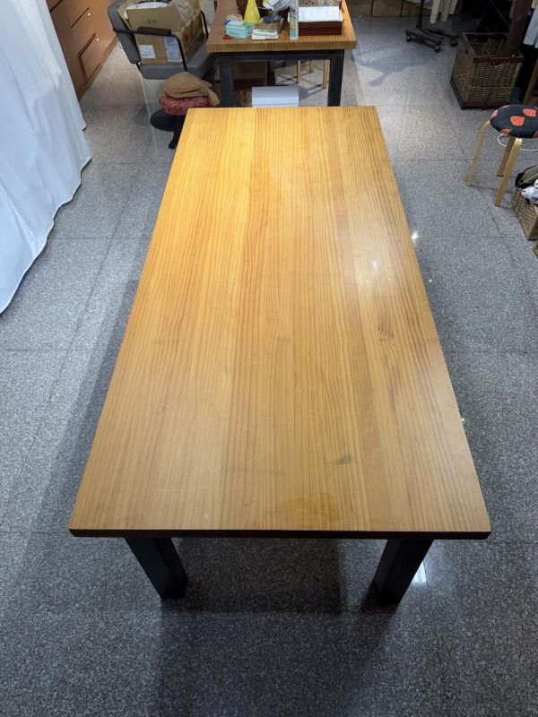 【二手讓藏】杉木鐵腳大工作桌 