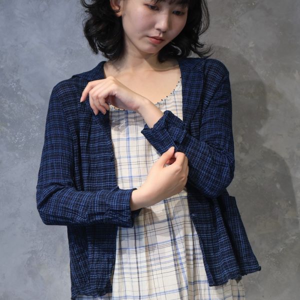 【Maku Textile】AAB_656 手織,手紡紗,洋裝,蠶絲,植物染,草木染