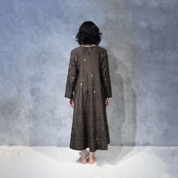 【Maku Textile】AURORA洋裝 手織,手紡紗,洋裝,蠶絲,植物染,草木染