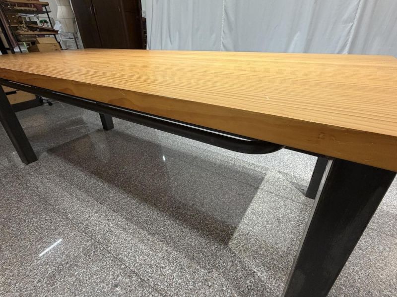 【二手讓藏】杉木鐵腳大工作桌 