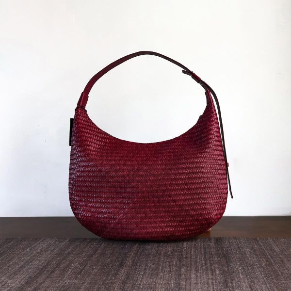 【Allan K】Wesley 皮革編織包（酒紅色） 皮包,皮革,皮革編織,牛皮,肩背包,手工皮革編織,手工,包包