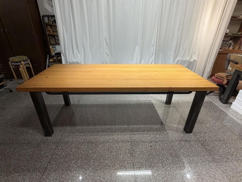 【二手讓藏】杉木鐵腳大工作桌 