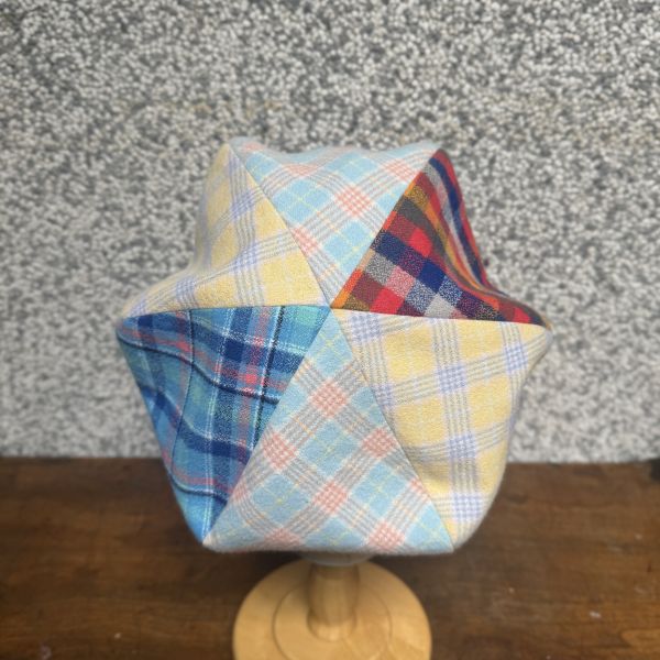 【Studio Phronesis】報童帽＿黃格紋拼接流蘇 