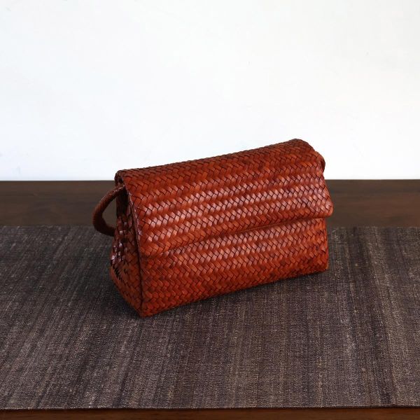 【Allan K】Caroline DJ 皮革編織包（焦糖棕） 皮包,皮革,皮革編織,牛皮,肩背包,手工皮革編織,手工,包包