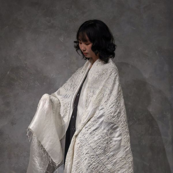 【Maku Textile】BIRGIT圍巾 手織,手紡紗,圍巾,絲,植物染,草木染