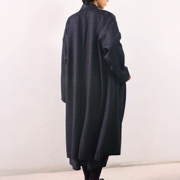 【Maku Textile】VINE 雙面大衣 手織,手紡紗,大衣,羊毛,植物染,草木染