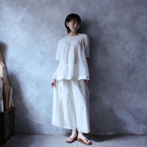 【Maku Textile】MAUI絲綿褲 手織,手紡紗,上衣,棉,植物染,草木染,絲