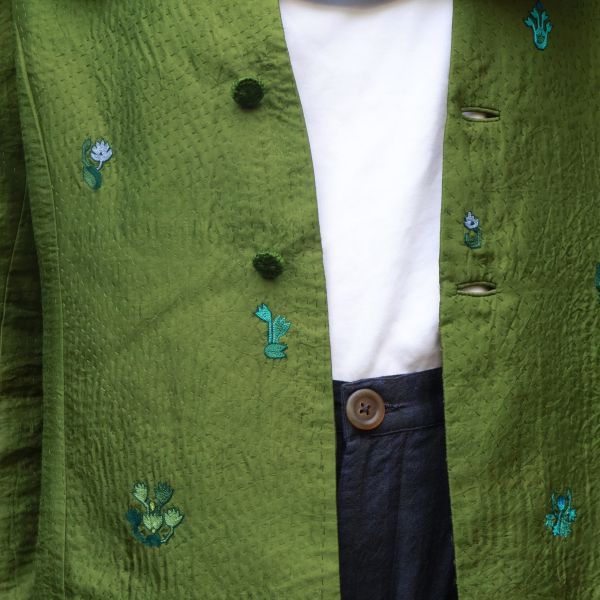 【Maku Textile】KARMA夾克外套 手織,手紡紗,夾克,羊毛,蠶絲,羊毛,植物染,草木染