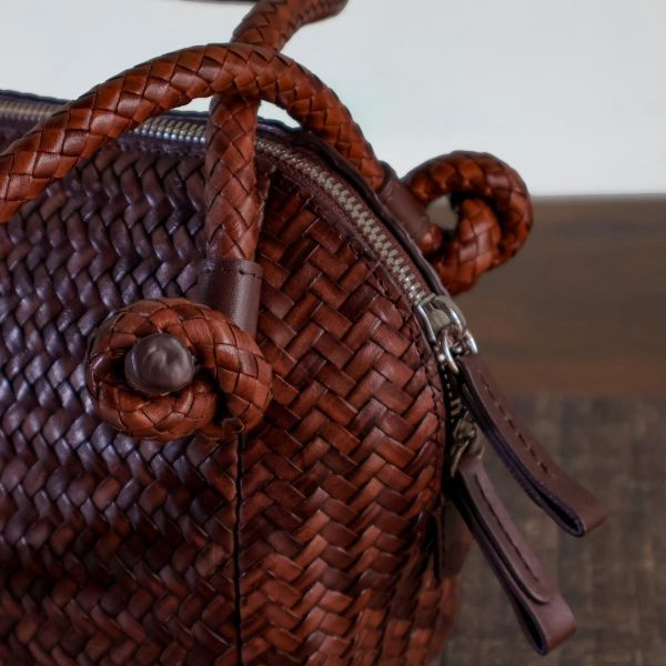 【Allan K】Wuxi Large 皮革編織包（深棕色） 皮包,皮革,皮革編織,牛皮,肩背包,手工皮革編織,手工,包包