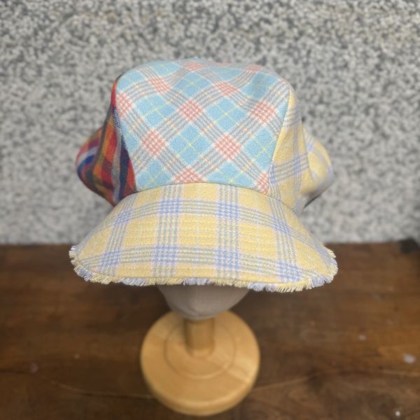 【Studio Phronesis】報童帽＿黃格紋拼接流蘇 