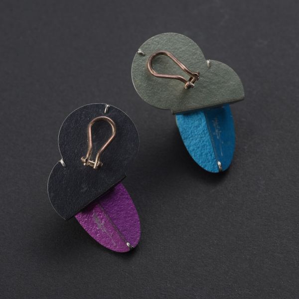 【江枚芳 Meifang Chiang Metal Arts】折葉耳夾式耳環 Folded Leaves 耳環,耳夾,鋁,陽極處裡