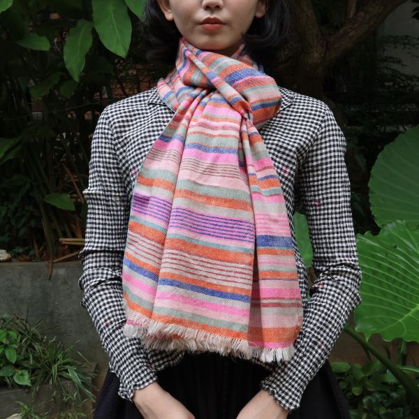 【Maku Textile】HANA圍巾 手織,手紡紗,圍巾,Cashmere,植物染,草木染