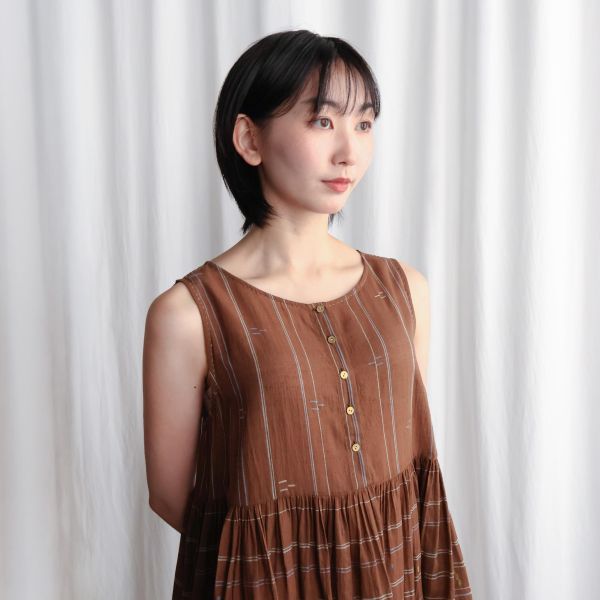 【Maku Textile】DORY洋裝 手織,手紡紗,洋裝,植物染,卡蒂棉