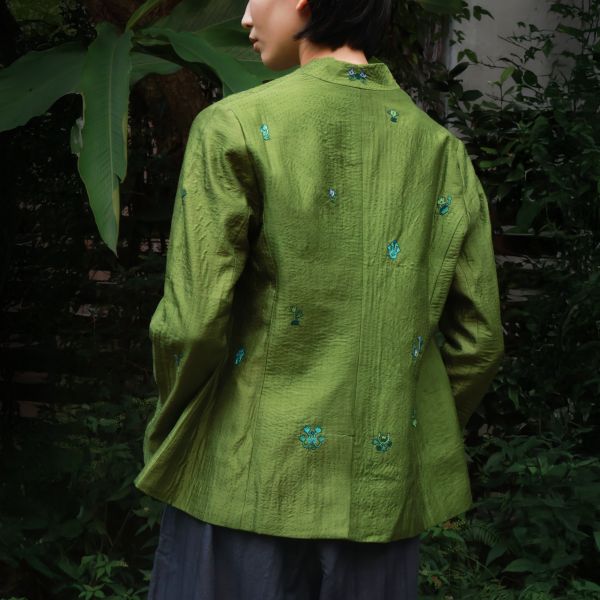 【Maku Textile】KARMA夾克外套 手織,手紡紗,夾克,羊毛,蠶絲,羊毛,植物染,草木染