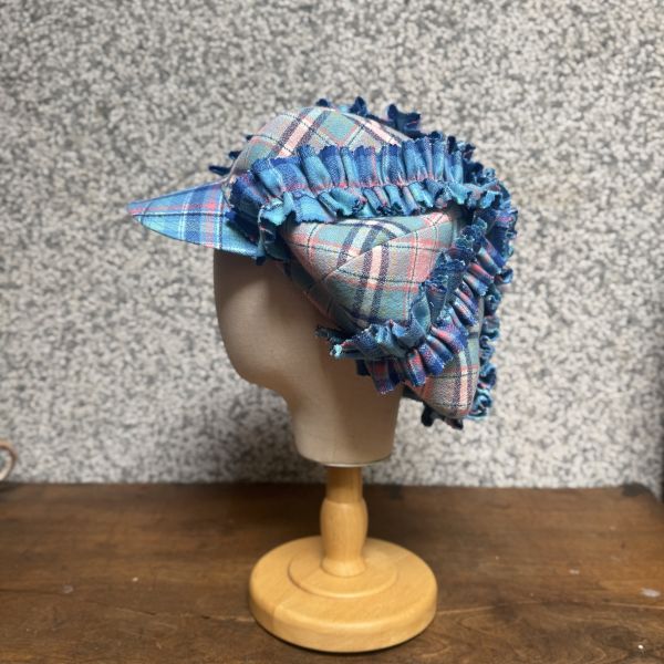 【Studio Phronesis】海葵帽＿藍粉格紋拼接 