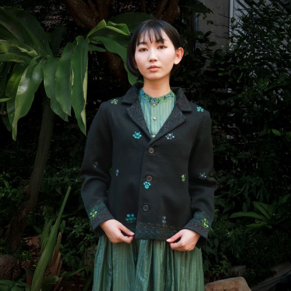 【Maku Textile】ARTHUR夾克外套 手織,手紡紗,洋裝,羊毛,蠶絲,美麗諾羊毛,植物染,草木染