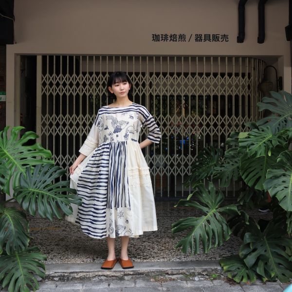 【AHMEV】Delphine洋裝 手織,手紡紗,洋裝,蠶絲