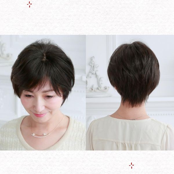 短髮用補髮遮白髮片｜新型記憶絲+圓形型人工頭皮 ｜髮質自然超逼真 日本進口 染髮,遮白髮,補髮,頭頂補髮片,遮白髮片,日本遮白髮,抗菌假髮片,防臭髮片,大面積遮白髮,可調整假髮片,不拉扯髮扣,舒適髮片,白髮遮蓋神器,固定扣髮片