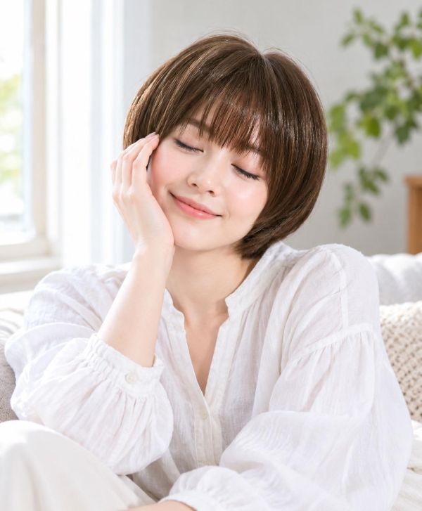 Relax 醫療帽型假髮 ｜圓弧鮑伯短髮｜無金屬・柔軟內帽・輕鬆配戴｜P05 帽型假髮,醫療假髮,化療假髮,抗癌假髮,竹纖維假髮,無金屬假髮,短髮假髮,鮑伯假髮,日系假髮,Relax假髮,P05假髮,敏感頭皮假髮