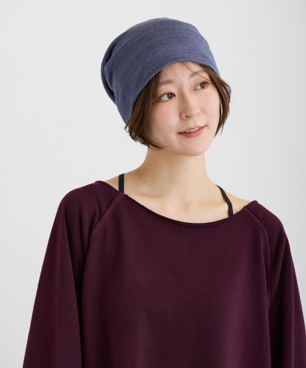 雙面反折亞麻帽｜比利時亞麻布｜化療掉髮期用帽｜夏季最適 室內帽子,涼感帽,亞麻帽, 亞麻纖維, 日本製帽子, 夏季透氣帽, 抗暑穿搭,化療帽