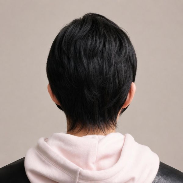 男士假髮｜ 補髮 遮白髮｜親膚內裡 時尚造型 ｜透氣防滑 柔軟親膚 ｜男女適用 時尚男士假髮, 中短髮, 自然黑, 女性適用, 日本進口