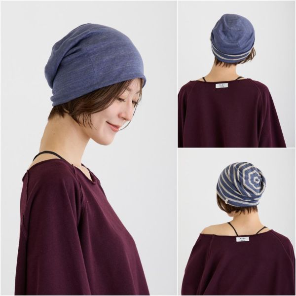 雙面反折亞麻帽｜比利時亞麻布｜化療掉髮期用帽｜夏季最適 室內帽子,涼感帽,亞麻帽, 亞麻纖維, 日本製帽子, 夏季透氣帽, 抗暑穿搭,化療帽