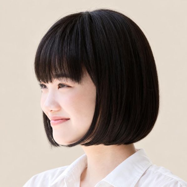 Fit 小頭圍醫療帽型假髮｜S尺寸52～56cm｜自然直髮鮑伯・無金屬・穩定貼合｜P10 小頭圍假髮、小頭圍醫療假髮、化療假髮、醫療用假髮、帽型假髮、兒童醫療假髮