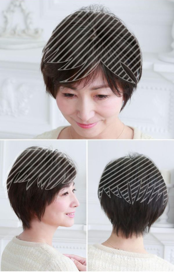 短髮用補髮遮白髮片｜新型記憶絲+圓形型人工頭皮 ｜髮質自然超逼真 日本進口 染髮,遮白髮,補髮,頭頂補髮片,遮白髮片,日本遮白髮,抗菌假髮片,防臭髮片,大面積遮白髮,可調整假髮片,不拉扯髮扣,舒適髮片,白髮遮蓋神器,固定扣髮片