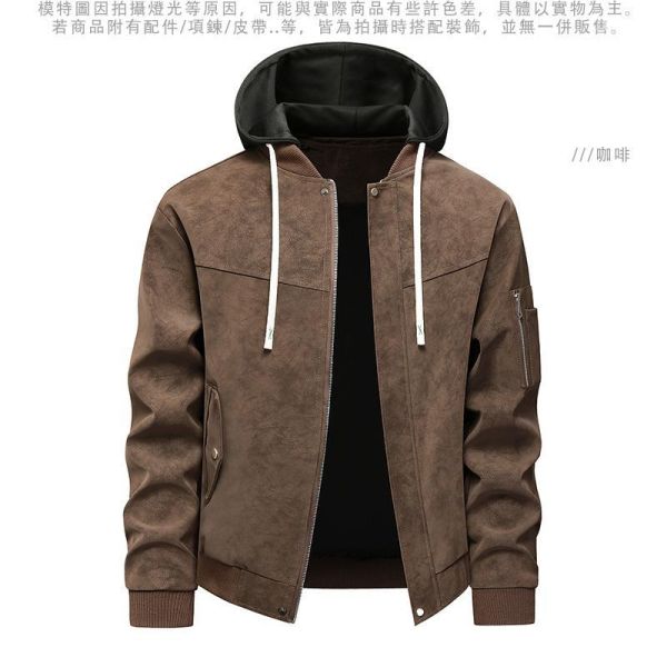 連帽皮衣外套 霧面感夾克 連帽皮衣,夾克,男生外套,騎士外套,連帽外套,叫阿潮
