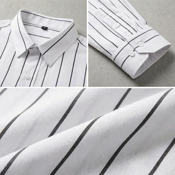 韓版修身 直條紋長袖襯衫 質感百搭商務男襯衫 襯衫,長袖襯衫,男生襯衫,條紋襯衫,商務襯衫,叫阿潮