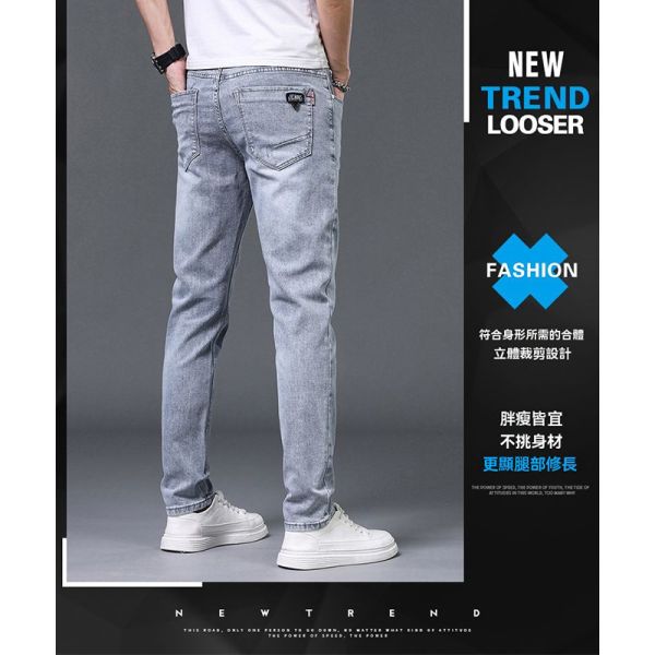 丹寧 水洗刷舊 淺色系 休閒褲 牛仔長褲 丹寧,牛仔褲,休閒褲,牛仔長褲,長褲,彈力牛仔,男生長褲,叫阿潮