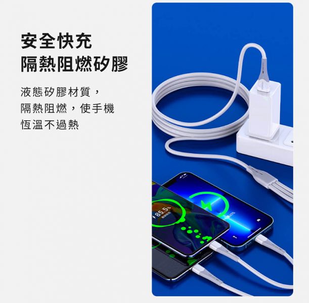 領臣 三合一 多功能 快充線(6A)(M+L+T)(1.2m) amuok,三合一,數據線,充電線,快充線,傳輸線