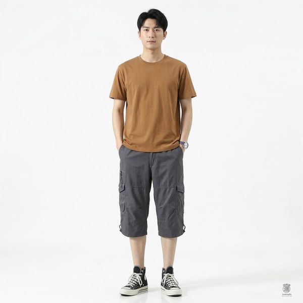 迷彩工裝七分褲 寬鬆多口袋休閒褲 七分褲,工裝褲,寬鬆工裝褲,美式工裝,七分工裝,工作褲,叫阿潮