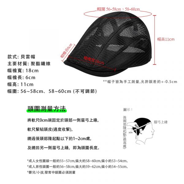 大頭圍 全封口 透氣 網帽 鴨舌帽 男帽子 女帽子 防曬 扁帽 貝雷帽 帽子 帽子,網帽,鴨舌帽,扁帽,男帽,女帽,防曬帽,潮帽