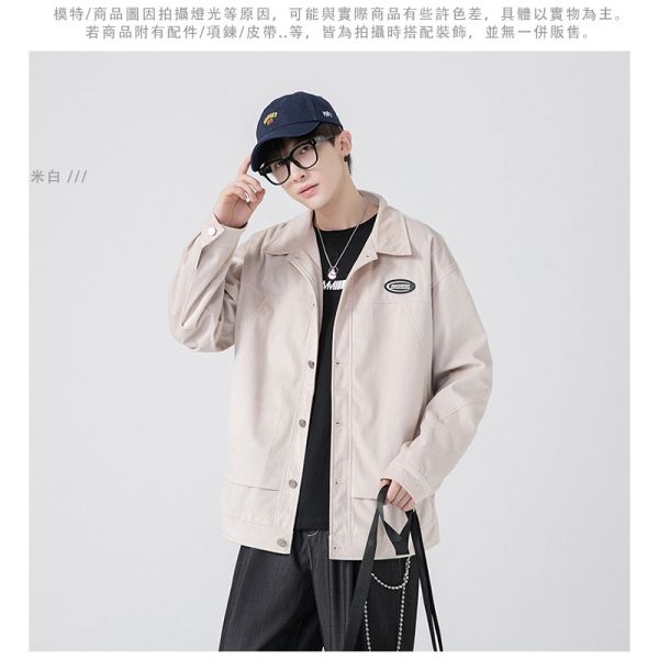 燈心絨面料 襯衫外套 鈕扣造型 夾克 外套 燈心絨,外套,襯衫外套,夾克,男生外套,叫阿潮